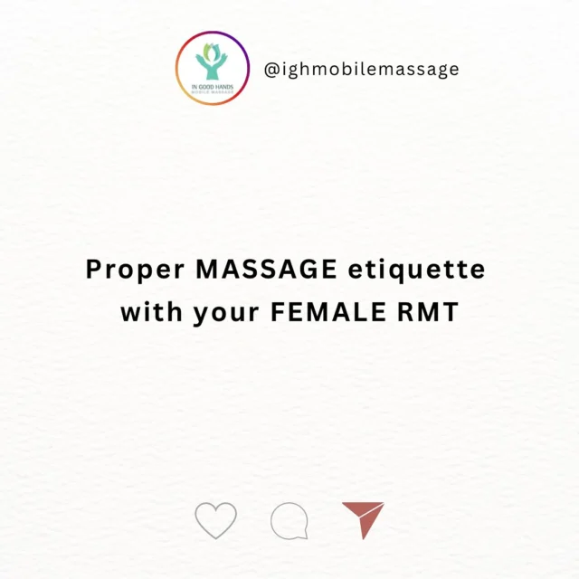 As a female Registered Massage Therapist with 20 years of experience working on new born babies to Professional Athletes, I’ve unfortunately had to deal with my fair share of inappropriate behaviour. No, it doesn’t “come with the territory”

Moving forward I will no longer tolerate “jokes”, inquiries, conversations in regard to trying to “get to know me better” when it comes to me or the staff I hire. Yes, I have a sense of humour. Unfortunately with the majority of men if you give them an inch, they take a mile. 

Effective immediately, if these boundaries are not respected anyone in violation of this will be reported through the proper channels. This is our livelihood. We are professionals of a regulated, scientifically studied vocation.

I will no longer be giving clients the benefit of the doubt. If you are disrespectful in anyway, the treatment will stop immediately. You will be asked to get off the table & we will leave. 

The safety and professional integrity of myself & the professionals I hire is my # 1 priority.